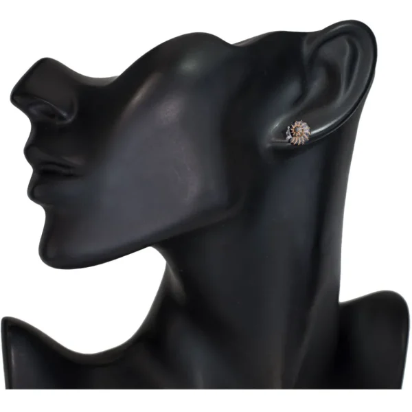 Diamond Earrings | Stud Earrings*Alex Soldier Blackened Gold Baby Snail Earrings with White Diamonds