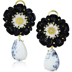 Citrine Jewelry | Stud Earrings*Alex Soldier Blossom Convertible Earrings with Carved Onyx & Agate