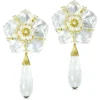 Citrine Jewelry | Stud Earrings*Alex Soldier Blossom Convertible Earrings with Quartz & Carved Mother Of Pearl