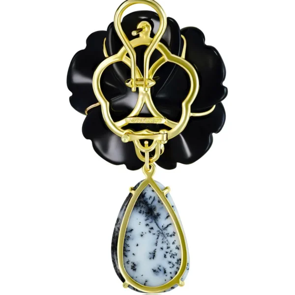 Citrine Jewelry | Stud Earrings*Alex Soldier Blossom Convertible Earrings with Carved Onyx & Agate