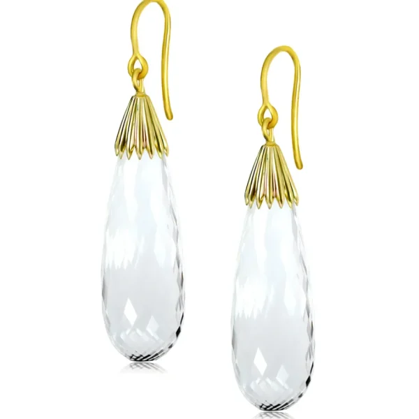 Citrine Jewelry | Stud Earrings*Alex Soldier Blossom Convertible Earrings with Quartz & Carved Mother Of Pearl