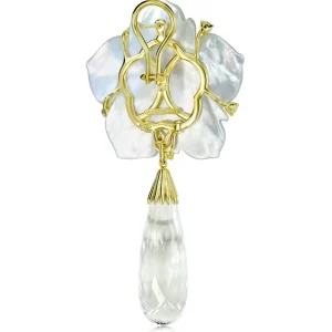 Citrine Jewelry | Stud Earrings*Alex Soldier Blossom Convertible Earrings with Quartz & Carved Mother Of Pearl