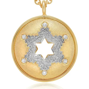 Pendants | For Men*Alex Soldier Circular Diamond Star Of David Pendant/Necklace