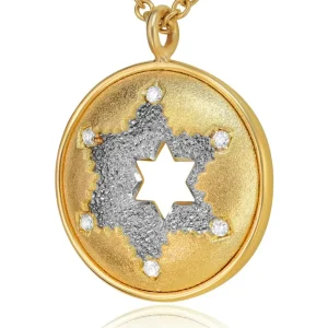 Pendants | For Men*Alex Soldier Circular Diamond Star Of David Pendant/Necklace
