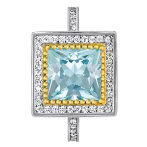 Diamond Jewelry | Gold Rings*Alex Soldier Eternal Love Aquamarine Diamond Halo Gold Engagement Ring