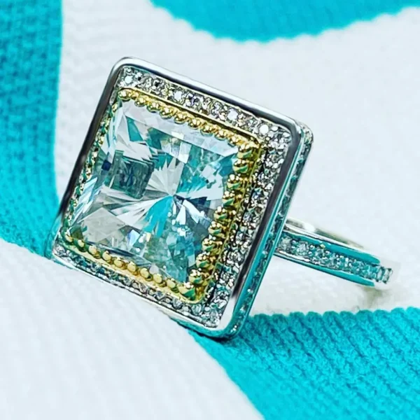 Diamond Jewelry | Gold Rings*Alex Soldier Eternal Love Aquamarine Diamond Halo Gold Engagement Ring