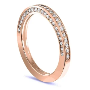 Classic*Alex Soldier Eternal Love Diamond Crescent Wedding Band