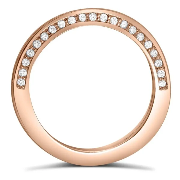 Classic*Alex Soldier Eternal Love Diamond Crescent Wedding Band