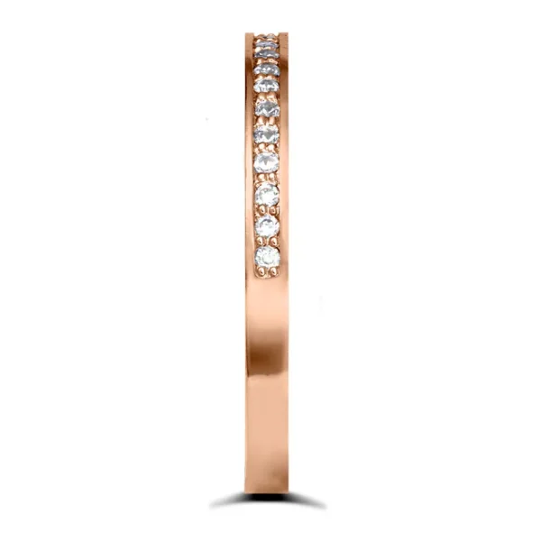 Classic*Alex Soldier Eternal Love Diamond Crescent Wedding Band