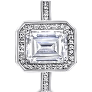 Halo*Alex Soldier Eternal Love Diamond Emerald Halo Engagement Ring