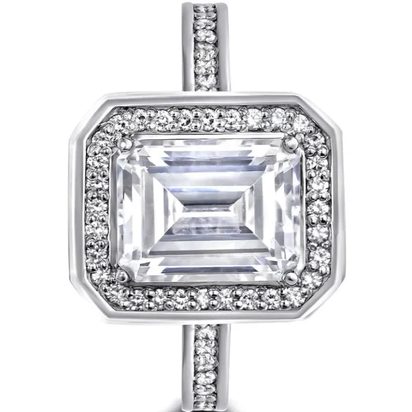 Halo*Alex Soldier Eternal Love Diamond Emerald Halo Engagement Ring