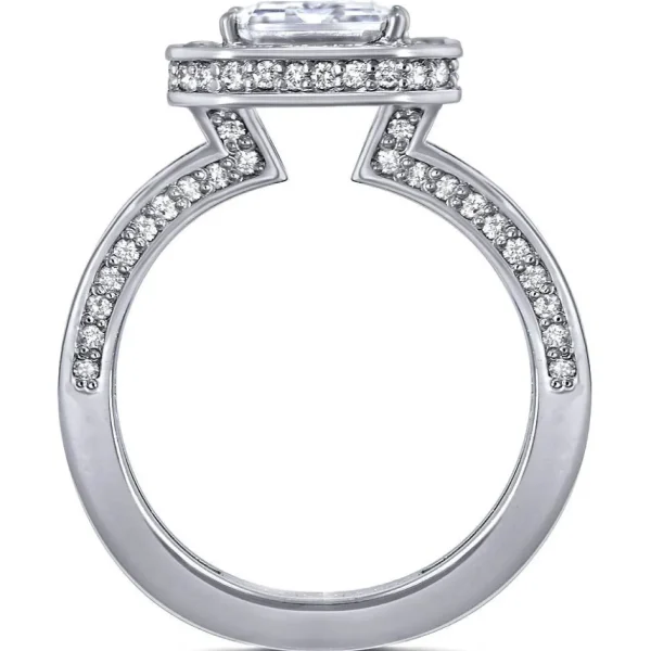 Halo*Alex Soldier Eternal Love Diamond Emerald Halo Engagement Ring