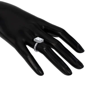 Halo*Alex Soldier Eternal Love Diamond Emerald Halo Engagement Ring
