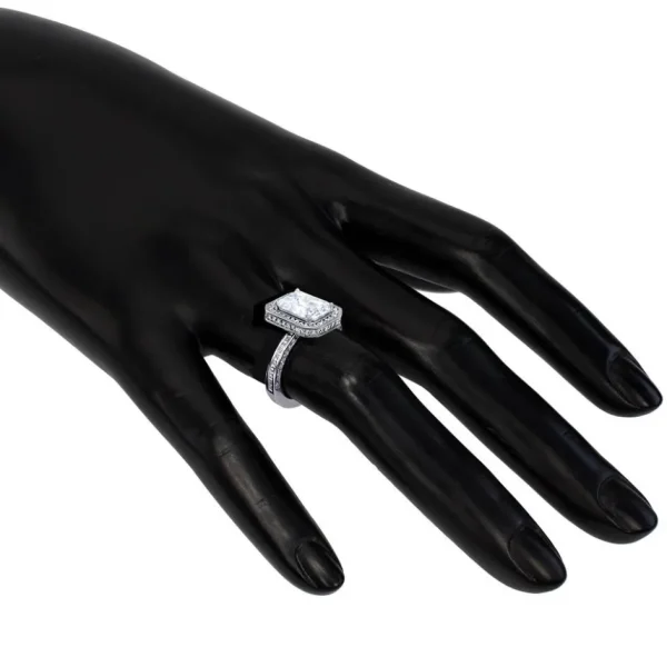 Halo*Alex Soldier Eternal Love Diamond Emerald Halo Engagement Ring