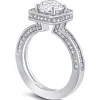 Halo*Alex Soldier Eternal Love Diamond Square Halo Engagement Ring