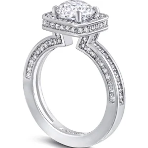 Halo*Alex Soldier Eternal Love Diamond Square Halo Engagement Ring