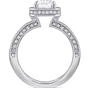 Halo*Alex Soldier Eternal Love Diamond Square Halo Engagement Ring