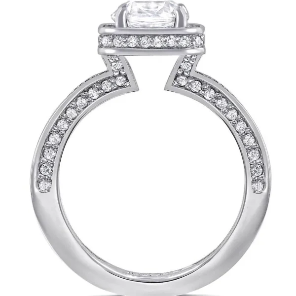Halo*Alex Soldier Eternal Love Diamond Square Halo Engagement Ring