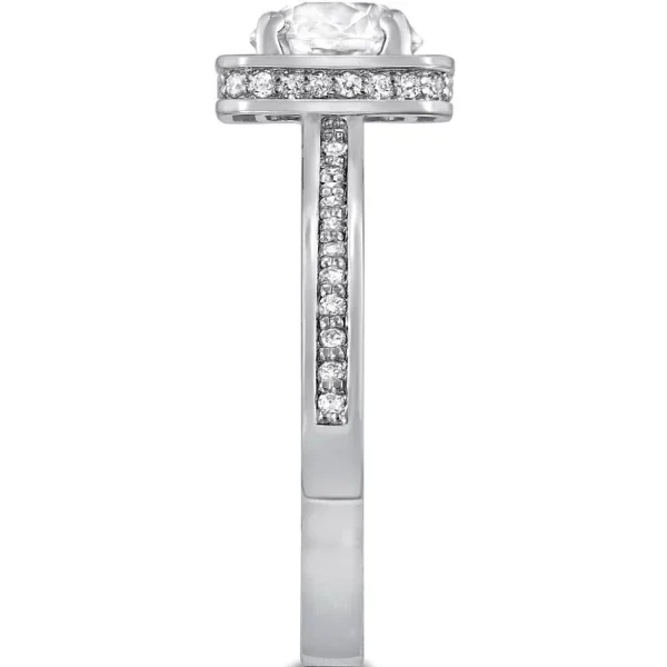 Halo*Alex Soldier Eternal Love Diamond Square Halo Engagement Ring