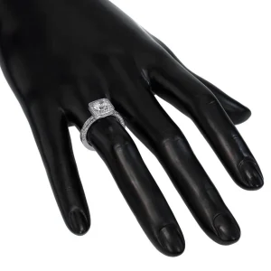 Halo*Alex Soldier Eternal Love Diamond Square Halo Engagement Ring