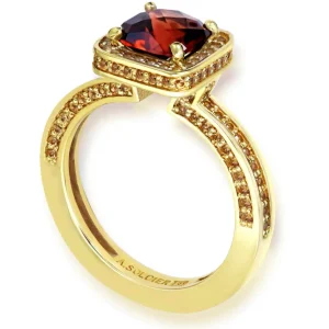 Gold Rings | Color Gemstone Rings*Alex Soldier Eternal Love Garnet Gold Engagement Ring