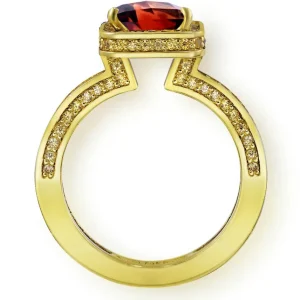 Gold Rings | Color Gemstone Rings*Alex Soldier Eternal Love Garnet Gold Engagement Ring
