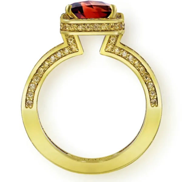 Gold Rings | Color Gemstone Rings*Alex Soldier Eternal Love Garnet Gold Engagement Ring