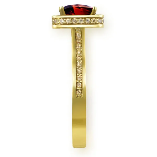 Gold Rings | Color Gemstone Rings*Alex Soldier Eternal Love Garnet Gold Engagement Ring