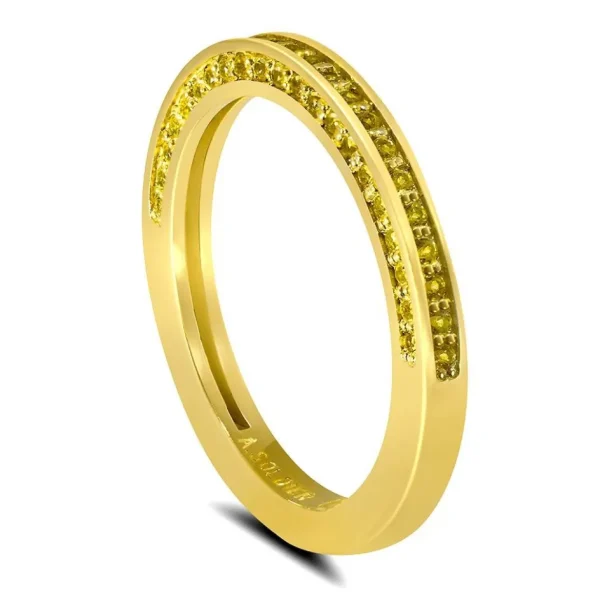 Gemstone Bands | Classic*Alex Soldier Eternal Love Yellow Sapphire Wedding Band