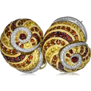 Diamond Jewelry | Garnet Jewelry*Alex Soldier Gold & Platinum Sunny The Snail Earrings