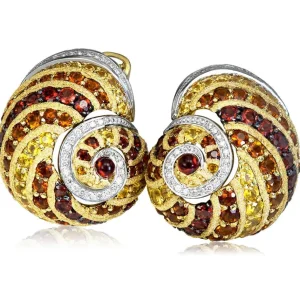 Diamond Jewelry | Garnet Jewelry*Alex Soldier Gold & Platinum Sunny The Snail Earrings