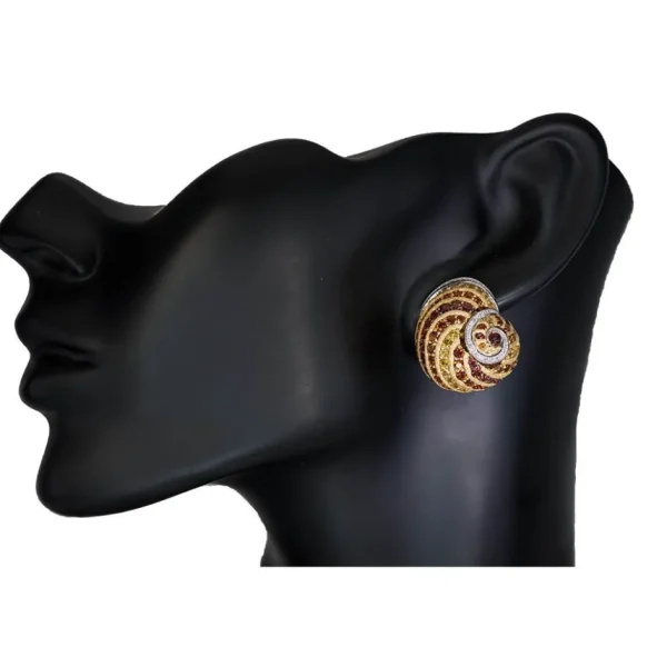 Diamond Jewelry | Garnet Jewelry*Alex Soldier Gold & Platinum Sunny The Snail Earrings