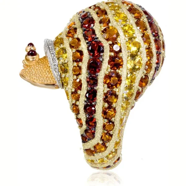 Diamond Jewelry | Garnet Jewelry*Alex Soldier Gold & Platinum Sunny The Snail Ring