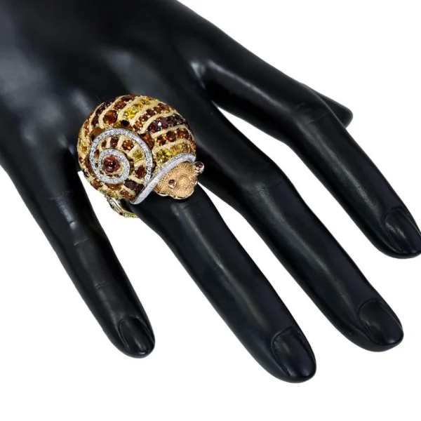 Diamond Jewelry | Garnet Jewelry*Alex Soldier Gold & Platinum Sunny The Snail Ring
