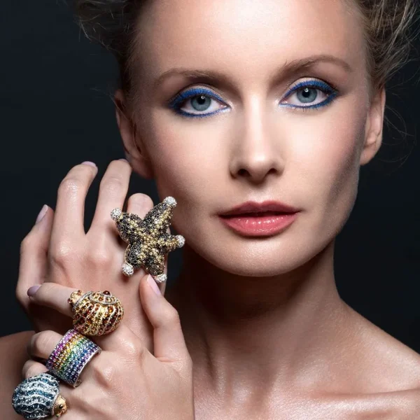 Diamond Jewelry | Garnet Jewelry*Alex Soldier Gold & Platinum Sunny The Snail Ring