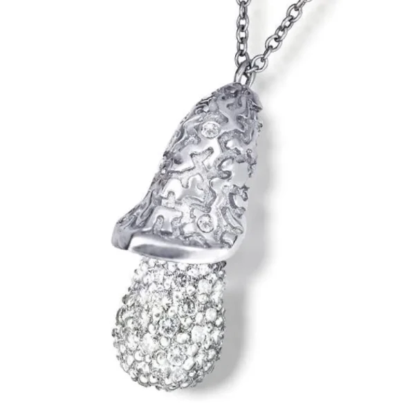 Diamond Jewelry | Pendants*Alex Soldier Gold Acorn Pendant with White Diamonds On Chain