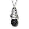 Pendants*Alex Soldier Gold Acorn Pendant with Black Diamonds on Chain