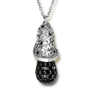 Pendants*Alex Soldier Gold Acorn Pendant with Black Diamonds on Chain