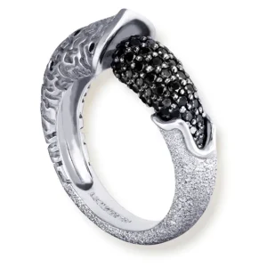 Designer Rings | Gold Rings*Alex Soldier Gold Acorn Ring with Black Diamonds