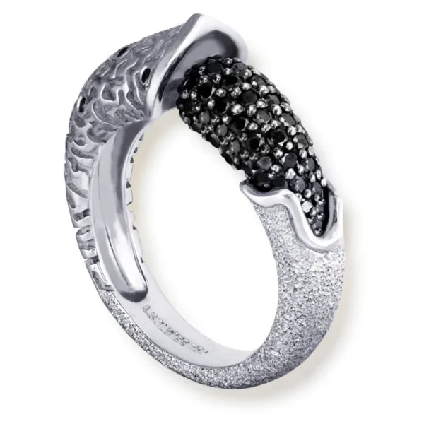 Designer Rings | Gold Rings*Alex Soldier Gold Acorn Ring with Black Diamonds