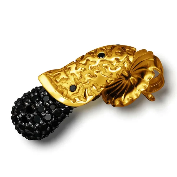 Diamond Earrings | Stud Earrings*Alex Soldier Gold Acorn Stud Earrings with Black Diamonds