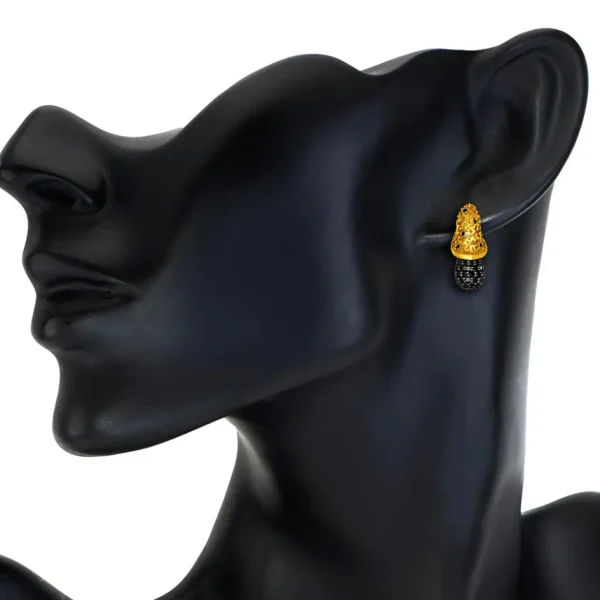 Diamond Earrings | Stud Earrings*Alex Soldier Gold Acorn Stud Earrings with Black Diamonds