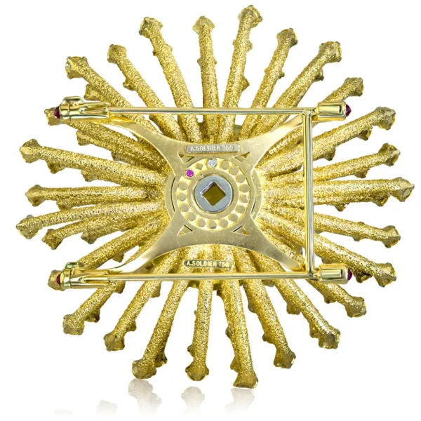 Other Brooches | Gold Brooches With Gemstone*Alex Soldier Gold Astra Brooch with Lemon Quartz, Sapphire & Diamond