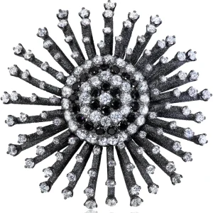 Other Brooches | Gold Diamond Brooches*Alex Soldier Gold Astra Brooch with White & Black Diamonds