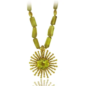 Pendants*Alex Soldier Gold Astra Pendant/Necklace with Lemon Quartz & Diamond