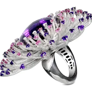 Amethyst Jewelry | Designer Rings*Alex Soldier Gold Astra Ring with Amethyst, Tourmalines & Diamonds