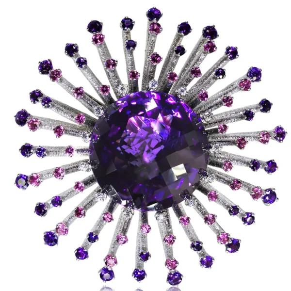 Amethyst Jewelry | Designer Rings*Alex Soldier Gold Astra Ring with Amethyst, Tourmalines & Diamonds