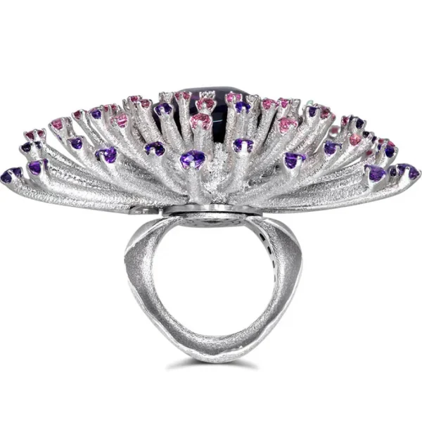 Amethyst Jewelry | Designer Rings*Alex Soldier Gold Astra Ring with Amethyst, Tourmalines & Diamonds