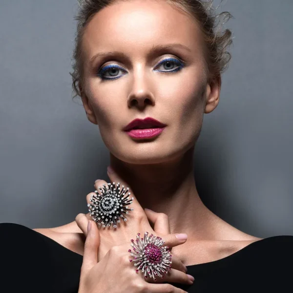 Designer Rings*Alex Soldier Gold Astra Ring with Rubies & Diamonds