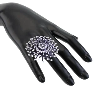 Designer Rings*Alex Soldier Gold Astra Ring with White & Black Diamonds